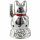 Lucky cat - Maneki Neko - Waving cat - 11 cm - silver