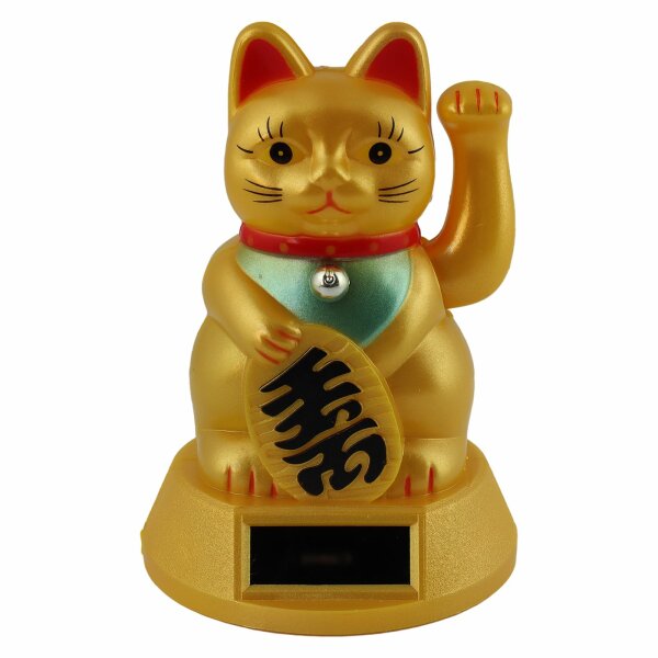 Glückskatze - Maneki-neko - Winkekatze Solar - 12 cm - gold, 13,95 €