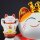 Lucky cat Maneki-neko crown waving cat made of porcelain 26cm white waving cat