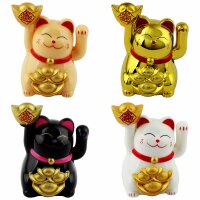 Glückskatze Mini Maneki-neko Reichtum Solar 5cm...