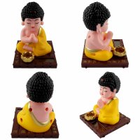 Solar wobble figure sitting buddha monk fittings wobble head solar figure