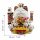 Glückskatze Maneki-Neko Familie Porzellan 30cm weiß winkende Katze Lucky cat